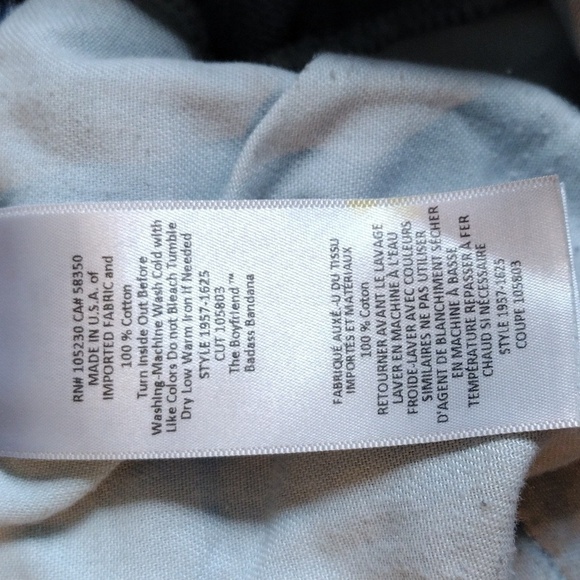 Current/Elliott Blue Boyfriend Badass Bandana Jeans Relaxed Fit - Picture 7 of 7